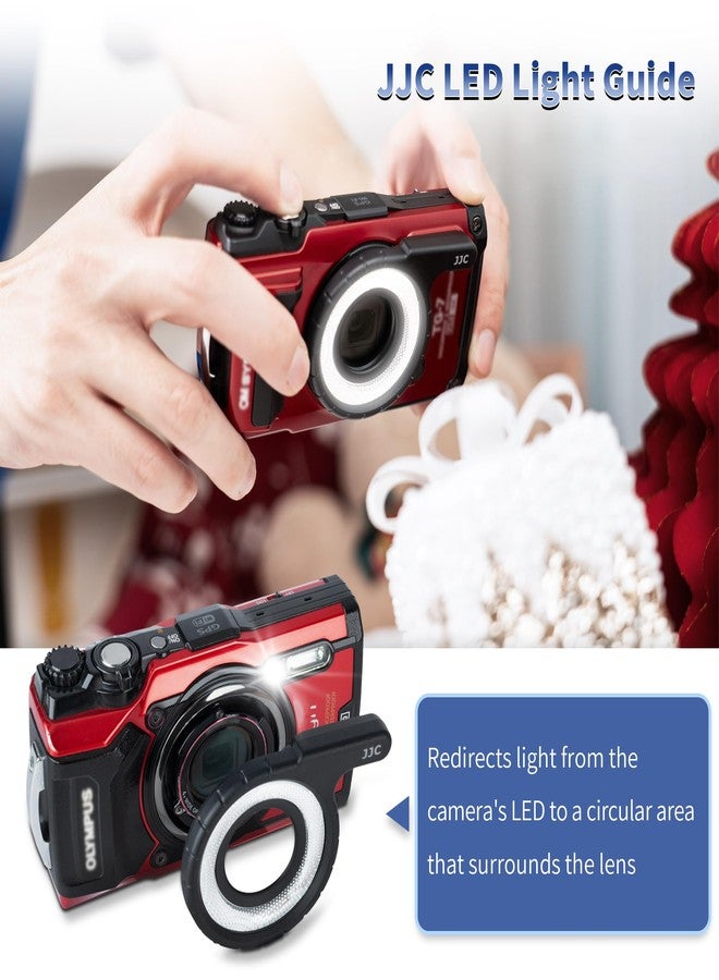 JJC LED Light Guide Ring for Olympus Tough TG-7 TG7 TG-6 TG6 TG-5 TG5 TG-4 TG4 TG-3 TG3 TG-2 TG2 Digital Cameras, Macro Ring Light Flash Replaces Olympus LG-1 for Close Up Macro Photography - Image 3